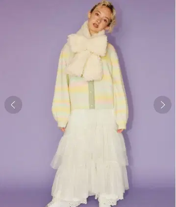 Candy Stripper 리본 머플러 블랙