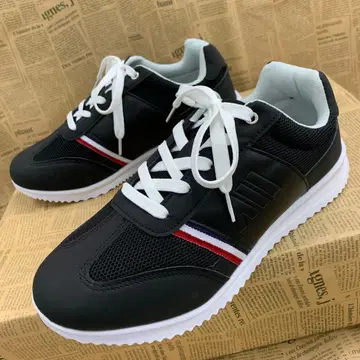 새상품 남성용 24.5cm 경량 쿠션 클래식 스니커즈 블랙 2153