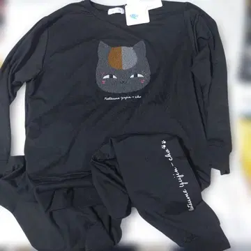 나츠메 우인장 냥코 선생님 블랙냥코 룸웨어 L 상하의 세트