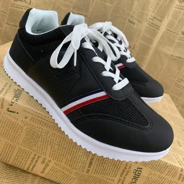 새상품 남성용 25.5cm 경량 쿠션 클래식 스니커즈 블랙 2153