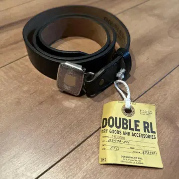 DOUBLE RL 블랙 가죽 벨트 w34