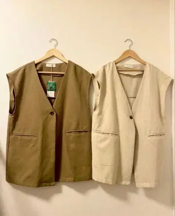 select MOCA by son 노카라 베스트 카키 아이보리 2점