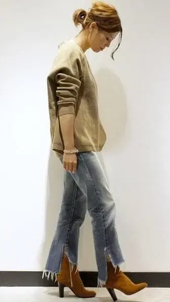 CELERI 셀리 사이드 슬릿 데님 팬츠