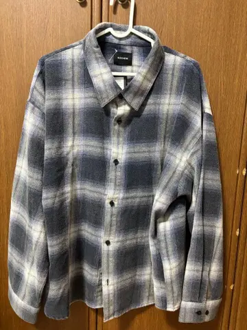 ROCHEM 빈티지 가공 모듬 옴브레 체크 셔츠 블루/M