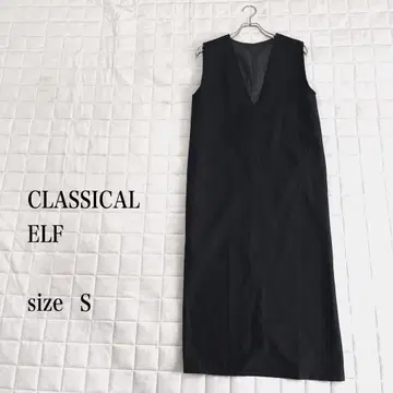CLASSICAL ELF 블랙 슬리브리스 원피스 S