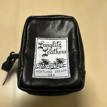 미사용 랑그리츠 레더 가죽 파우치 블랙 USA제