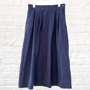 아메리칸 홀릭 플레어 스커트 데님 롱 코튼 100% 데미지