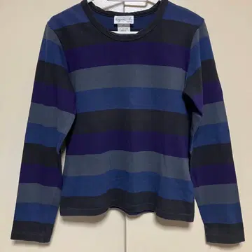 90s 아그네스 베 파리 멀티 보더 티셔츠 롱 T