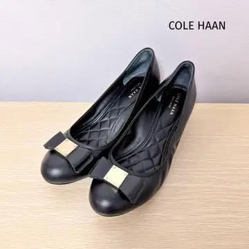 [ 콜한 ] 리본 웨지 펌프스 블랙 8.5 사이즈