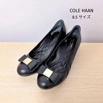 [ 콜한 ] 리본 웨지 펌프스 블랙 8.5 사이즈