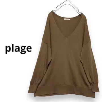 정가 19,800엔 plage silk 실크 니트 코튼 니트 V넥