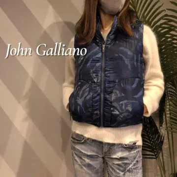 존 갈리아노 사이즈 10 올 패턴 폴리 다운 베스트 여성용 XS~