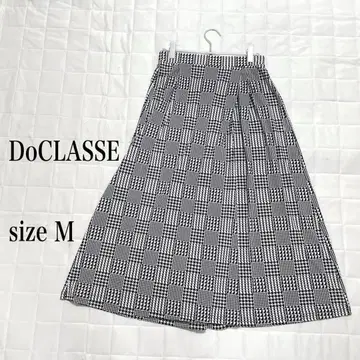두클라쎄 체크 무늬 화이트 블랙 큐롯 사이즈 M