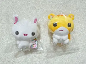 [ 후와후와 라비쨩 봉제 인형 키링 2개 세트 ] 헤이세이 레트로 캐릭터