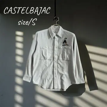 구제 까스텔바작 셔츠 남성용 S 긴팔 자수 따뜻한 원단