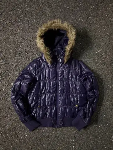 퍼 다운 y2k 헤이세이 오빠계 퍼플 광택