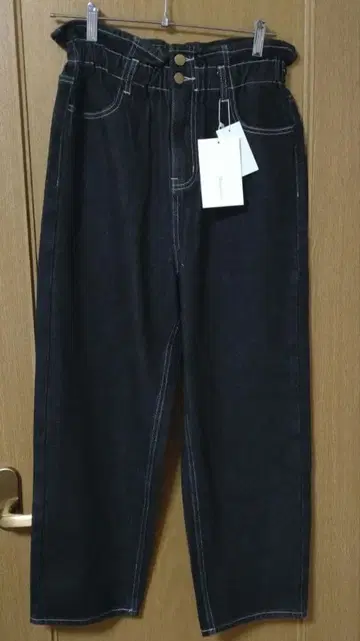 클래시컬 엘프 다크 데님 하이웨스트 팬츠