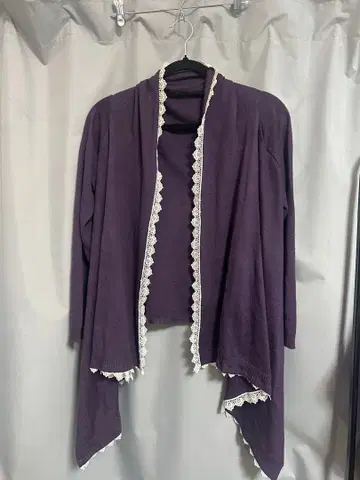 모리걸풍 레이스 토퍼 가디건 (앞 언밸런스 디자인)