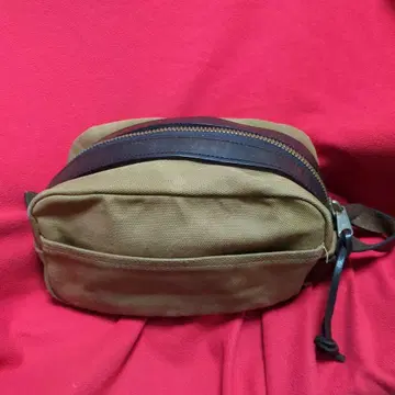 필슨 클러치백 세컨드 캔버스 캔버스 가죽 천연 가죽 베이지