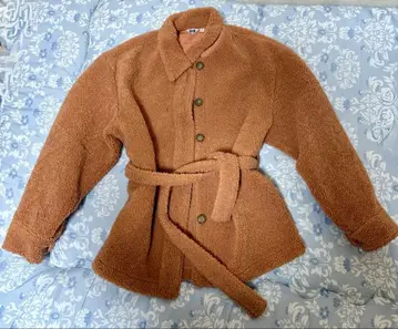 UNIQLO U 보아 자켓 M 사이즈 벨트 포함 브라운 새상품급