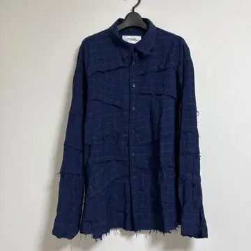 NOMANUAL DIAGONAL CHECK SHIRT 컷오프 가공