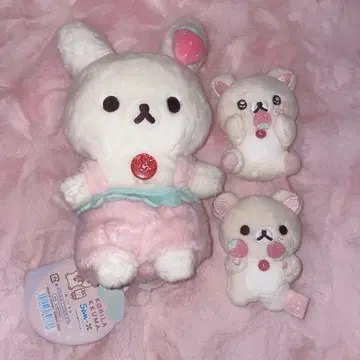 코리락쿠마 딸기 하루 데스크 봉제 인형 토끼 봉제 인형