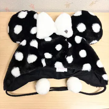 디즈니 미니 도트 팬캡 블랙 도트