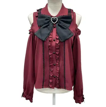 DearMyLove 오프숄더 리본 블라우스 보르도 3L 리본 없음