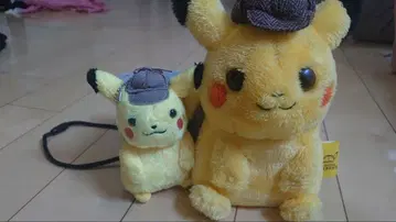 명탐정 피카츄 마스코트 봉제 인형 키링&미니백 세트