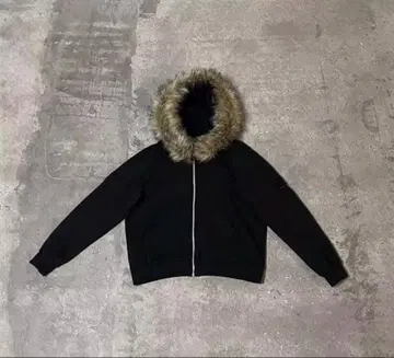 unisex black fur hoodie 퍼가 달린 후드티