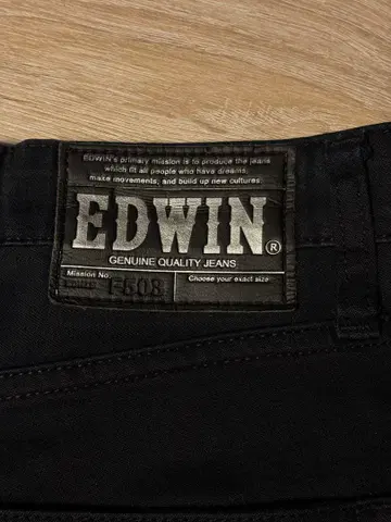 EDWIN 남성용 청바지 스트레이트 데님 F503 블랙 32