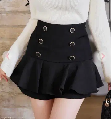 cherimi 셰리미 더블 버튼 슬림 레그 치마바지