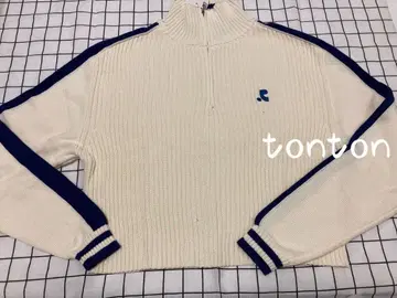 Rest&recreation 아이보리 리브 하이넥 스웨터