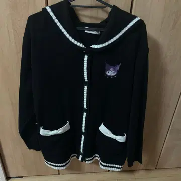 쿠로미 세일러 카라 니트 블랙 쿠로미 자수 L SIZE