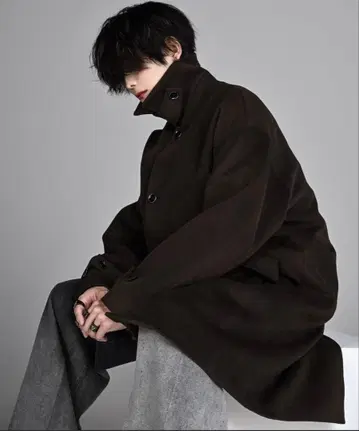 ADRER 비버 멜톤 오버 스텐카라 코트 브라운s 정가 11880