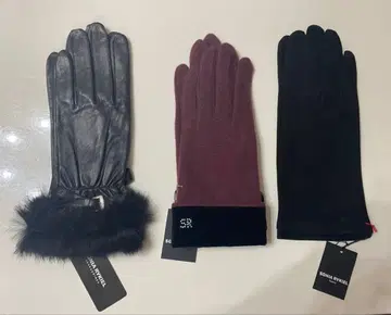 택 포함 새상품 3세트! 여성 장갑 소니아 리키엘 시크 퍼 장식