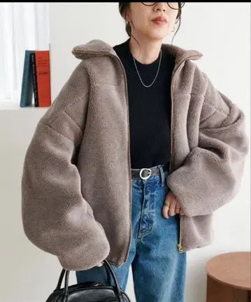 Discoat 깔끔한 보아 블루종 그레이