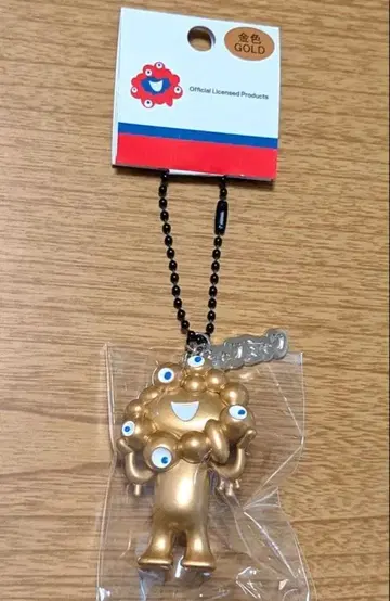 간사이 만박 미야쿠미야쿠 입체 PVC 키링 골드 컬러 골드