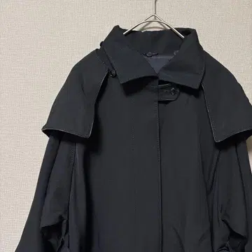 [ 하자품 ] 롱 코트 (M 상당 ~ L 상당) 블랙 후드 탈부착 가능