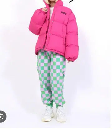 PUNYUS 퍼 다운 자켓 핑크