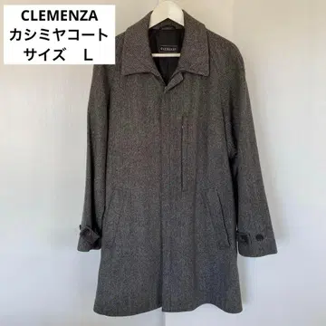 CLEMENZA 캐시미어 코트 L 그레이 스탠드 하프 지퍼