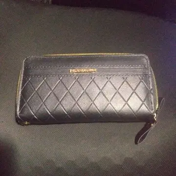 블랙 퀼팅 장지갑