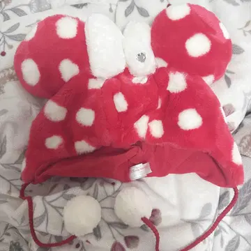 미니 마우스 빨흰 도트 팬캡