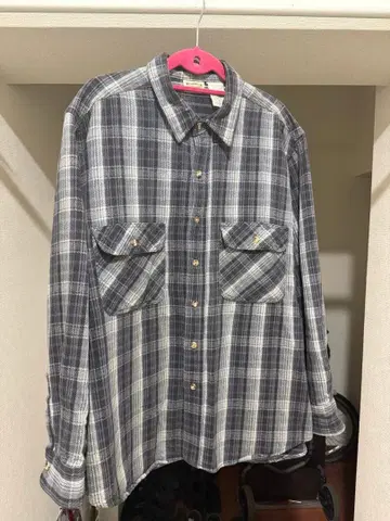 FIVE BROTHERS XL 긴팔 플란넬 셔츠 그레이 계열 체크