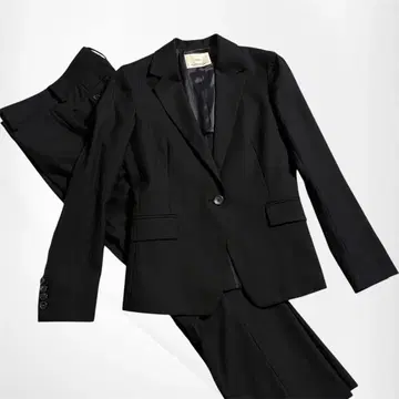 [ INED ] 수트 팬츠 셋업 블랙 9 스트라이프 울 혼방 깔끔한