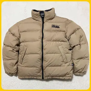 퍼스트다운 USA 리버서블 다운 자켓 M 베이지 블랙 두툼함