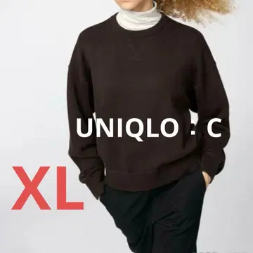UNIQLO C 스무스 코튼 크루넥 스웨터 XL 다크 브라운