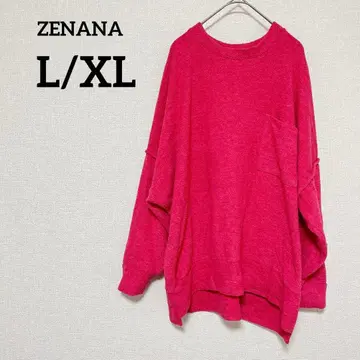 ZENANA [ L/XL ] 니트 스웨터 오버 사이즈 핑크 겨울 의류