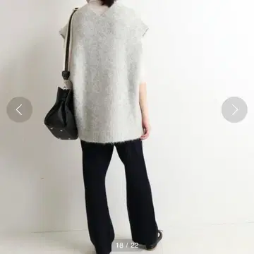 SLOBE IENA 알파카 샤기 니트 베스트 그레이