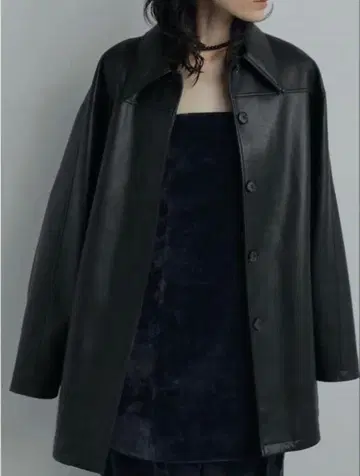 안누크 anuke 에코 가죽 오버 자켓